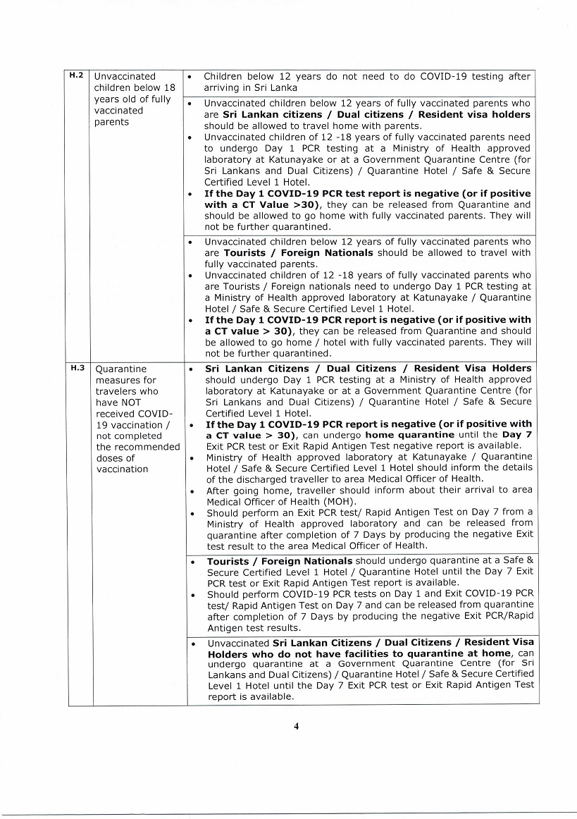 Quarantine measures for travellers arriving from overseas during the pandemic of COVID 19 Page 04