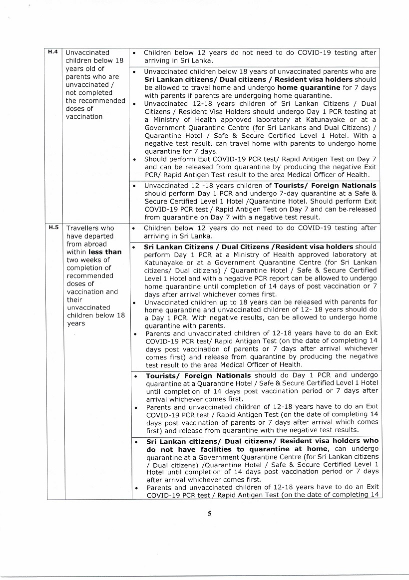 Quarantine measures for travellers arriving from overseas during the pandemic of COVID 19 Page 05