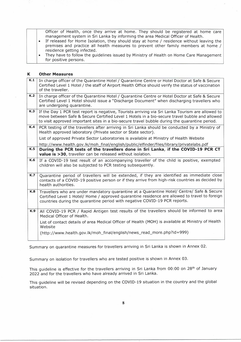 Quarantine measures for travellers arriving from overseas during the pandemic of COVID 19 Page 08